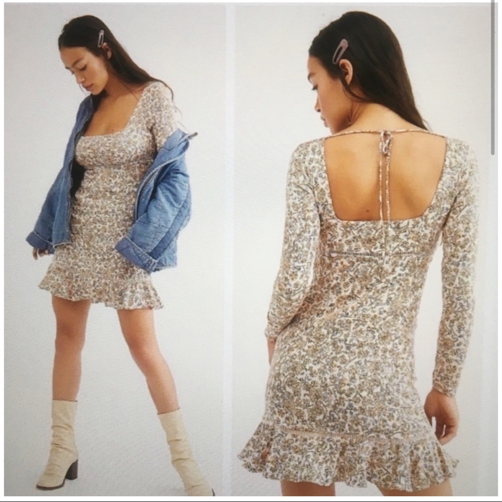 Free People Boheme Mini Dress Ivory Combo